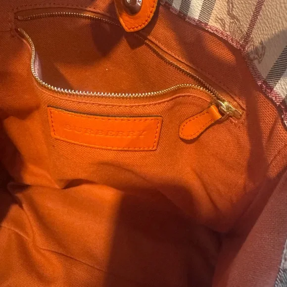 BURBERRY Multicolor PVC Leather Shoulder Bag Orange Tan - Picture 15 of 17